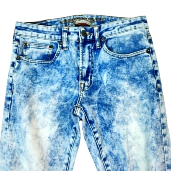American Eagle~Men's 29/32~Blue Denim Distressed Slim Taper Jeans Extreme Flex. - Picture 6 of 14